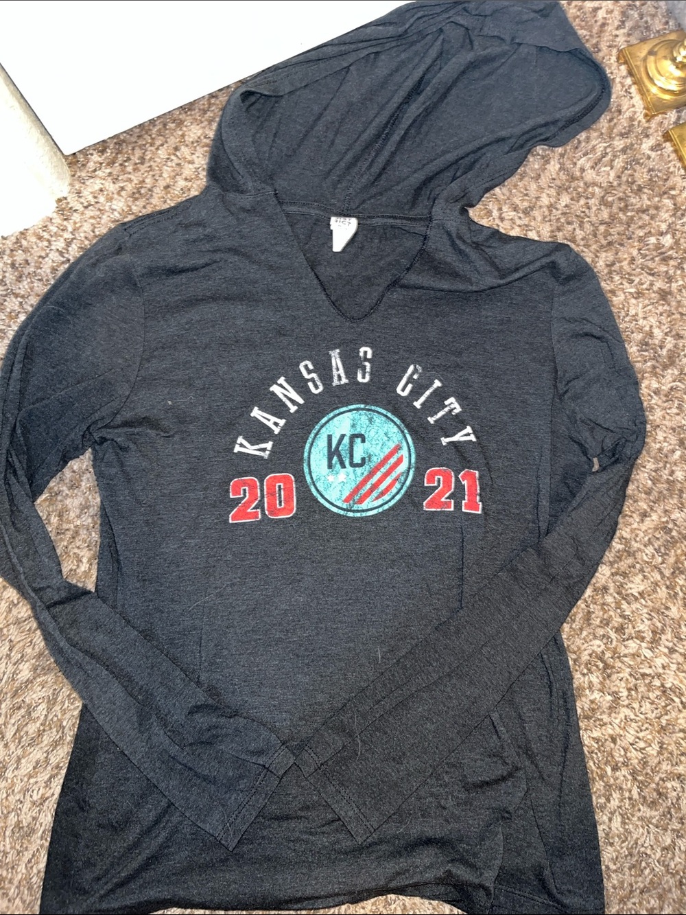 Kansas City Soccer 2021 Black Hooded Long Sleeve Top
